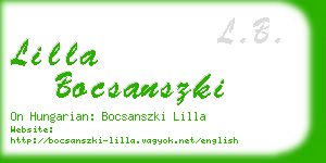 lilla bocsanszki business card